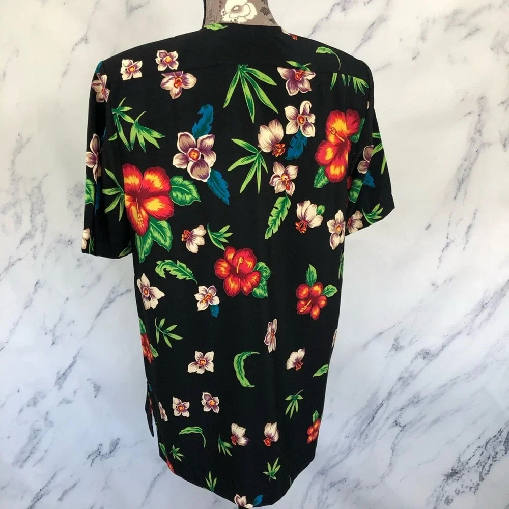 Vintage Casual Hawaiian Button Shirt Skorts Culotte Two Piece Outfit Set USA - Picture 5 of 16